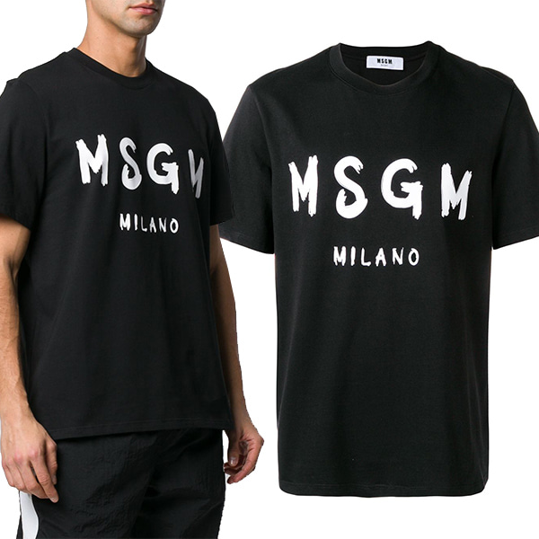 MSGM 시그니처 로고 티셔츠 블랙 2640MM97195298 99