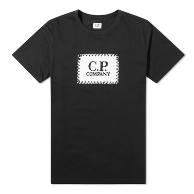 20SS CP COMPANY 사각 로고 프린트 티셔츠 블랙 08CMTS140A 005100W 999