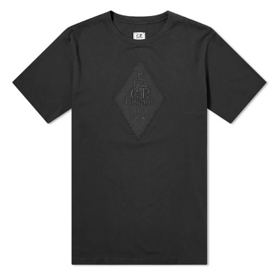 20SS CP COMPANY 다이아몬드 로고 프린트 티셔츠 블랙 08CMTS142A 005100W 999