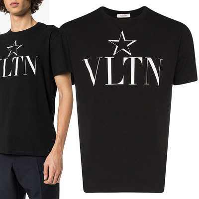 20SS 발렌티노VLTN 로고 티셔츠 블랙 TV3MG05P638 0NI