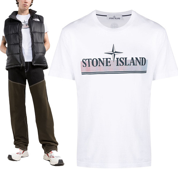 22SS 스톤아일랜드 로고 프린트 티셔츠 V0001