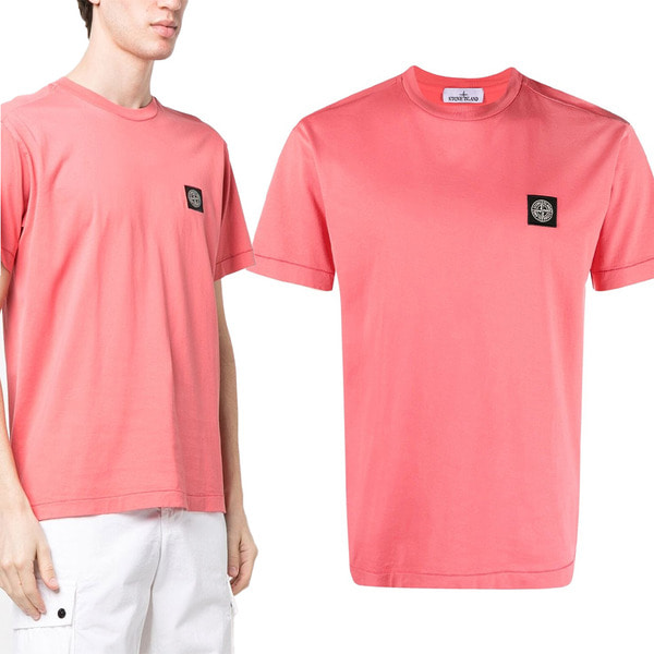 23SS 스톤아일랜드 로고패치 티셔츠 핑크 24113