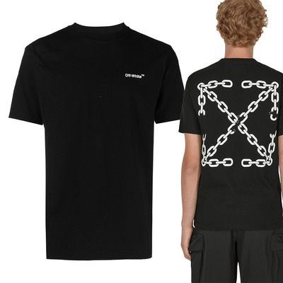 오프화이트 체인 애로우 티셔츠 블랙 OMAA027
